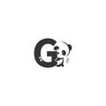 Panda icon behind letter G logo illustration