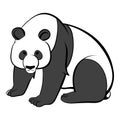 Panda icon cartoon