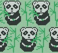 Panda jacquard knitted seamless pattern