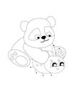 Panda and ladybug coloring page.