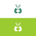 panda leaf logo design,panda logo template,Cute panda face,Love panda logo. cute Panda Logo design vector template. animal, asia,