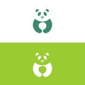 panda leaf logo design,panda logo template,Cute panda face,Love panda logo. cute Panda Logo design vector template. animal, asia,