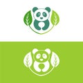 panda leaf logo design,panda logo template,Cute panda face,Love panda logo. cute Panda Logo design vector template. animal, asia,