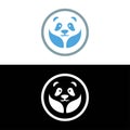 panda leaf logo design,panda logo template,Cute panda face,Love panda logo. cute Panda Logo design vector template. animal, asia,