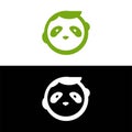 panda leaf logo design,panda logo template,Cute panda face,Love panda logo. cute Panda Logo design vector template. animal, asia,