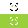 panda leaf logo design,panda logo template,Cute panda face,Love panda logo. cute Panda Logo design vector template. animal, asia,
