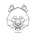 Panda line icon, animal logo, vector