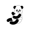 Panda Little baby. Chinese bear little kid. beast small children. Vector illustration