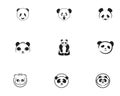 panda logo black and white head