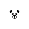 Panda logo face simple . mascot bear illustration