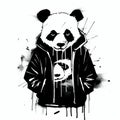 Urban Graffiti Vibe: Panda Art Print Design By Tomfail