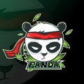 Panda mascot logo esport gaming. panda mascot logo illustration. Royalty Free Stock Photo