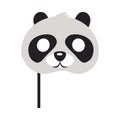 Panda Mask. Bear with Black Patches Round Eyes