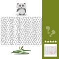 Panda Maze Game - help hungry panda find right way to his bamboo - with solution Royalty Free Stock Photo