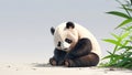 Panda on a Natural Color Isolated Background Royalty Free Stock Photo