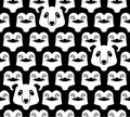 Panda among penguins pattern seamless. Penguins background. polar bird texture