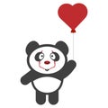 Panda - Pennywise with a balloon. Vector on a white background. Royalty Free Stock Photo