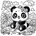 Panda Playground Bliss: 3D Coloring Book Fun