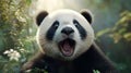 Surprised Panda Bear Laughing: A Photorealistic Vray Tracing Image