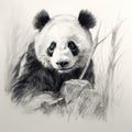 High-quality Panda Bear Sketch With Detailed Brushwork In 8k Resolution