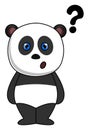 Panda with question marks, illustration, vector Royalty Free Stock Photo