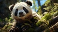 Panda\'s Haven: A Majestic Encounter in the Bamboo Forest