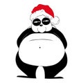 Panda with Santa Claus Hat.