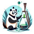 Panda scientist in the laboratory. Vector illustration of a pandas. AI Generated