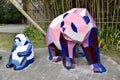 Panda Sculptures at Cheng du Research Base of Giant Panda Breeding. Chengdu, Sichuan, China. November 3, 2018. Royalty Free Stock Photo