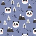 Panda Seamless Pattern Background