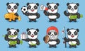 Panda Set Characters Part 2 Royalty Free Stock Photo