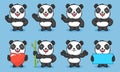 Panda Set Characters Part 1 Royalty Free Stock Photo