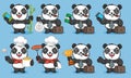 Panda Set Characters Part 3 Royalty Free Stock Photo