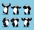 Panda set. Chinese bear variety of poses. Animal expression of e Royalty Free Stock Photo