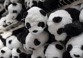 Panda soft plush toys at supermarket