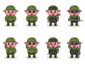 Vector illustration of Pig Soldier set