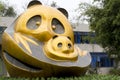 Panda statue at the entrance in Chengdu Research Base of Giant Panda Breeding