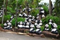 Panda statue in palm garden