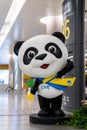 Panda Statue in the Shanghai Pudong airport, mascot of China International Import Expo CIIE in Shanghai, China