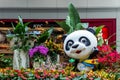 Panda Statue in the Shanghai Pudong airport, mascot of China International Import Expo CIIE in Shanghai, China