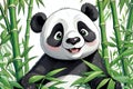Panda teddy bear smiling cartoon comedy coloring book learning