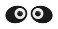 Panda toy eyes vector illustration. Wobbly plastic open eyeballs of funny Chinese bear looking forward wih round parts