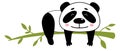 Panda on tree branch. Funny baby bear character Royalty Free Stock Photo