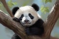 Panda tree giant. Generate Ai Royalty Free Stock Photo