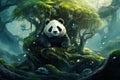 Panda tree giant. Generate Ai