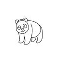Panda vector illustration hand drawn line drawing on white background