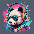 A Panda Wearing Headphones And Sunglasses