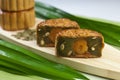 Pandan Flavor Mooncake with Squash Seed