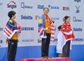 Pandelela Rinong Pamg of Malaysia competes in the Women`s 10m Platform Diving Final