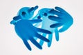 Pandemic art social distance blown medical gloves